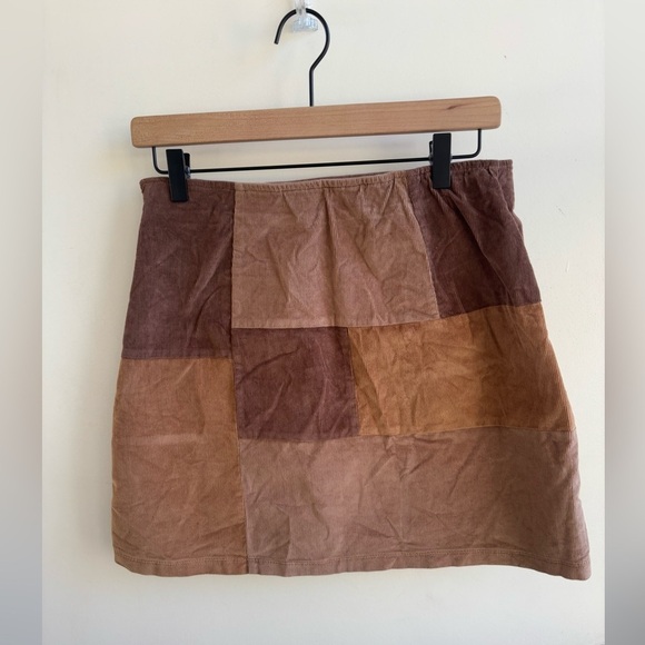 Hollister NEW WITH TAGS High Rise Corduroy Patchwork Skirt medium Y2K Boho - Picture 3 of 8